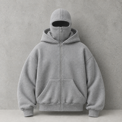 Kurovi — Sudadera Doble Capucha con Cierre, Polar Grueso